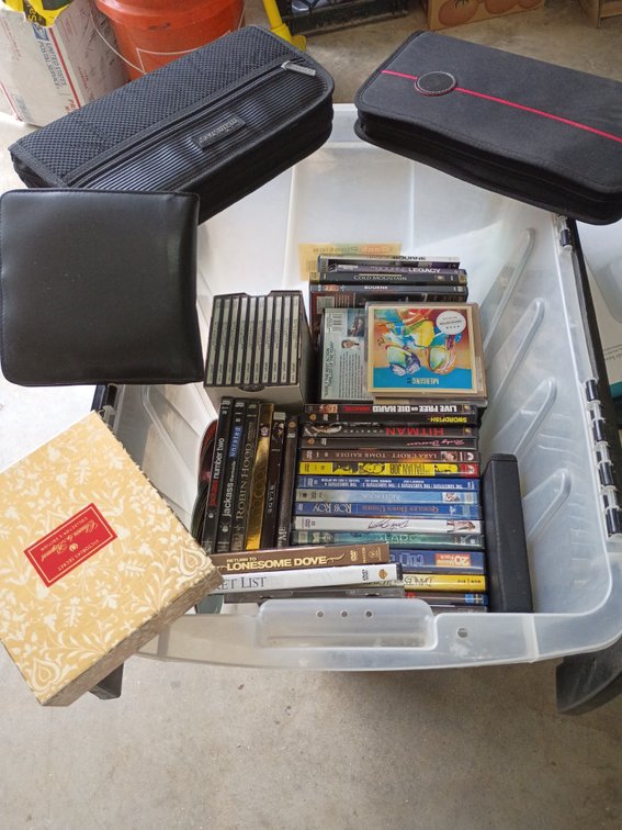 Tub DVDs and CDs thTubree cases of CDs miscellaneous