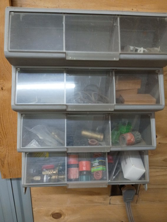 Tool organizer with items