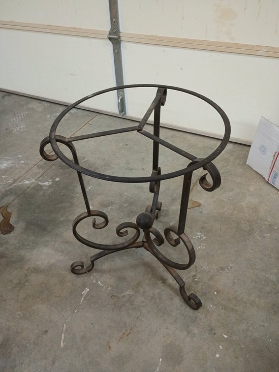 Metal table with no top