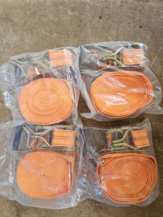 4-Pack Heavy-Duty Orange Ratchet Lashing Straps – 5,000 LB Capacity