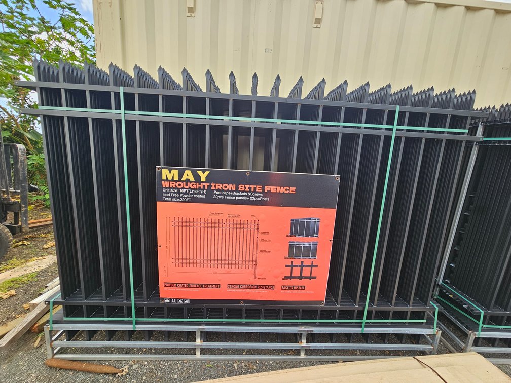2025 Powder-Coated Metal Site Fence Package – 22 Panels (10' × 7')