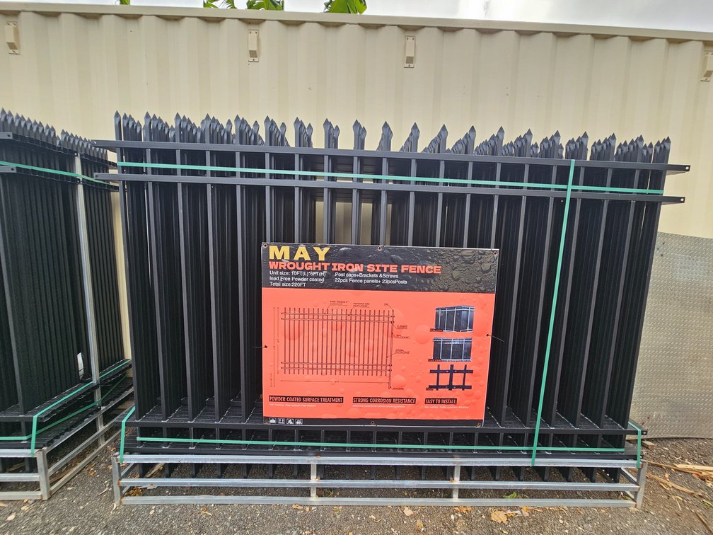 2025 Powder-Coated Metal Site Fence Package – 22 Panels (10' × 7')