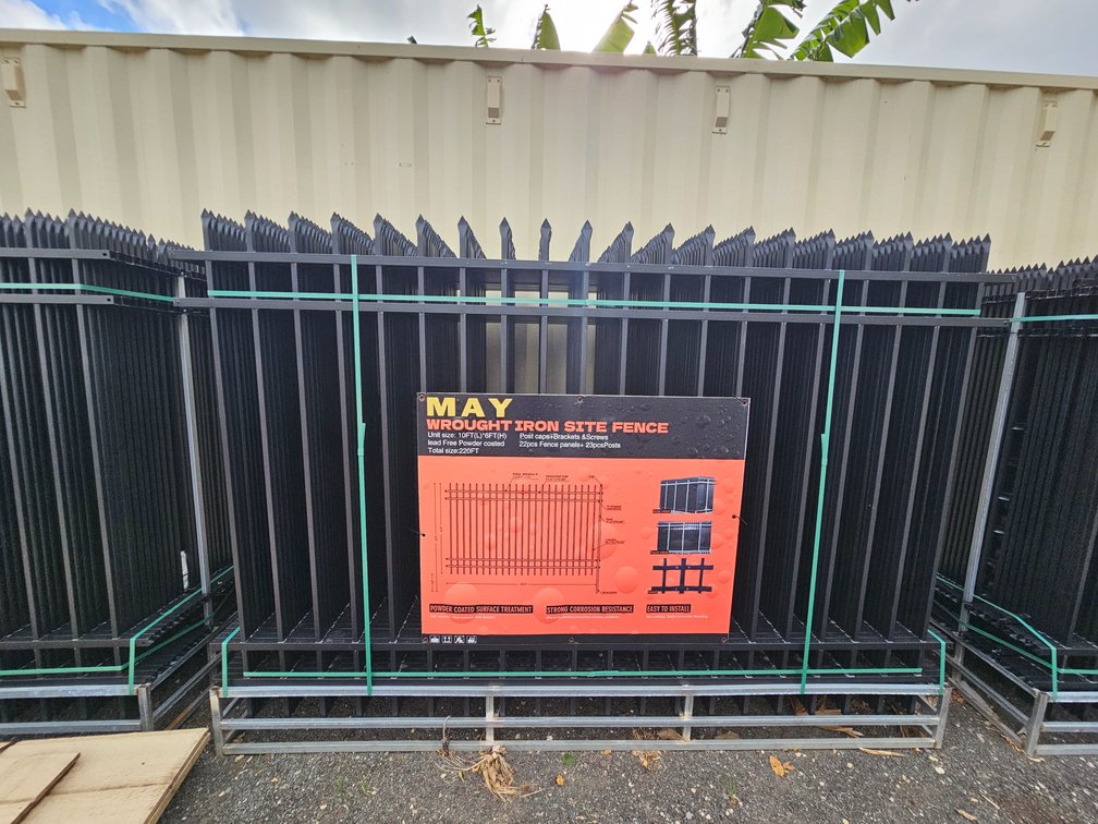 2025 Powder-Coated Metal Site Fence Package – 22 Panels (10' × 7')