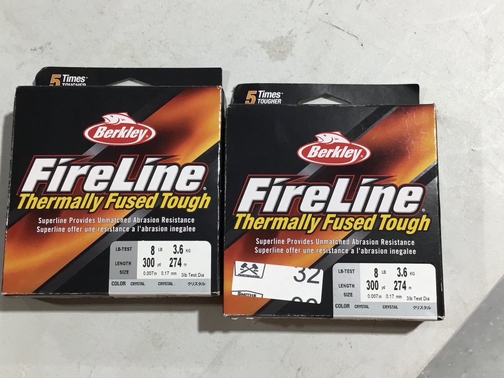 2-Berkley FireLine Thermally Fused Superline 8lb test fishing line