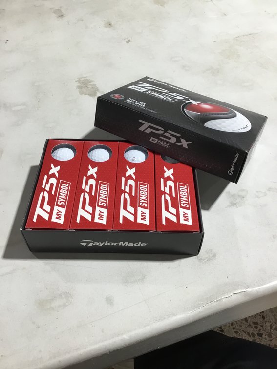 Brand new TaylorMade TP5x MySymbol 5-layer tour golf balls (1 doz.)