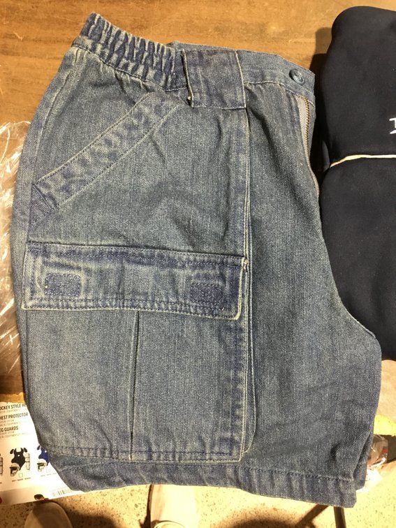Blue PT jacket (M) and Guide Gear shorts size 36