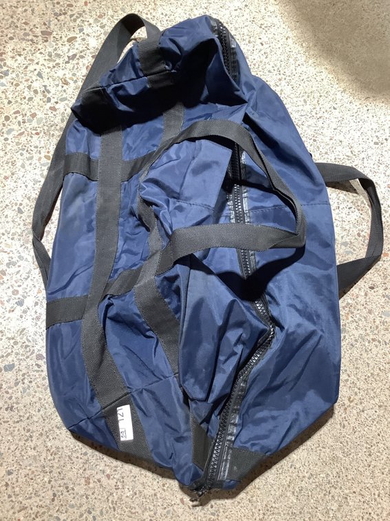 Navy blue duffle bag