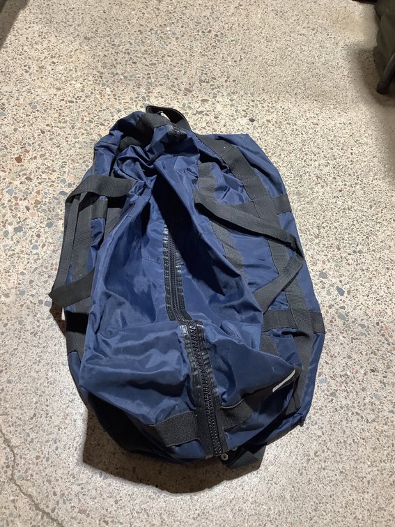 Navy blue duffle bag