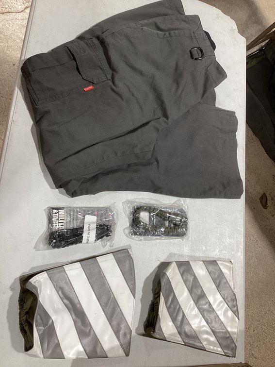 2 Paracord bracelets, pants and reflective sleeve covers