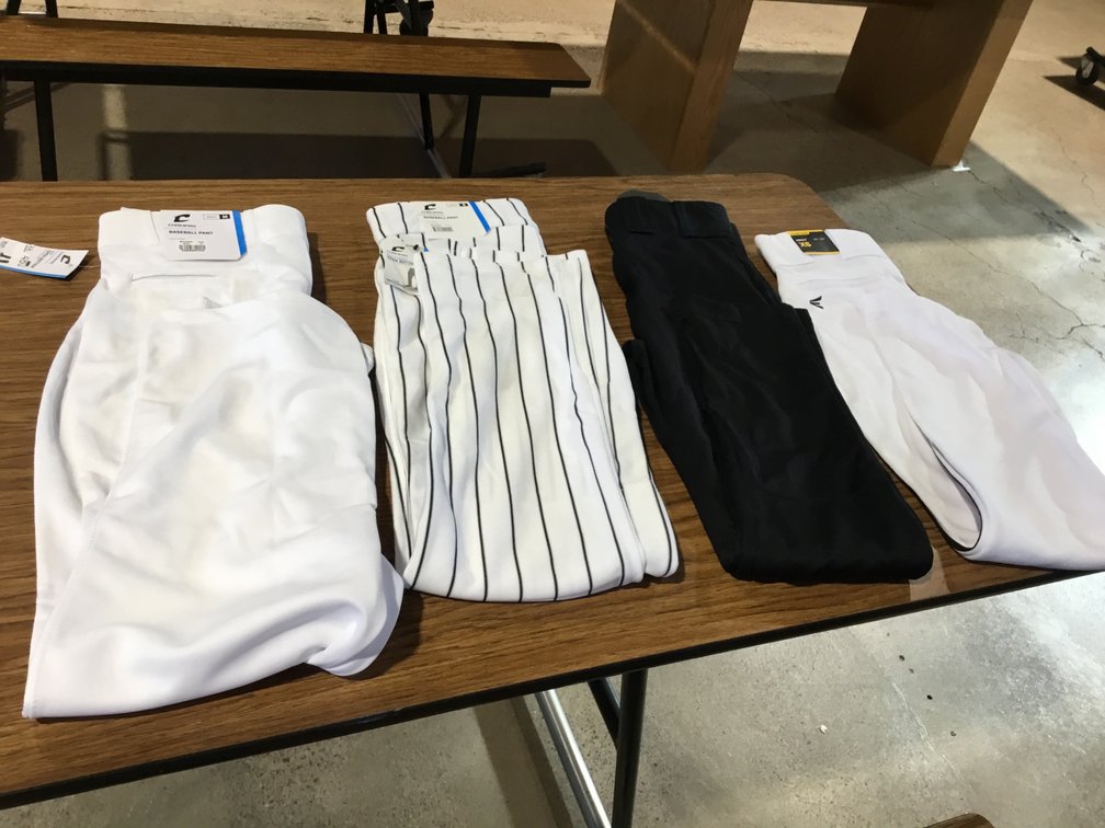 4-pairs of baseball pants, CHAMPRO and Easton open bottom still with tags on