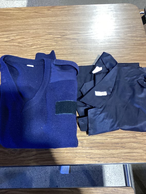 Shirt and police sweater
