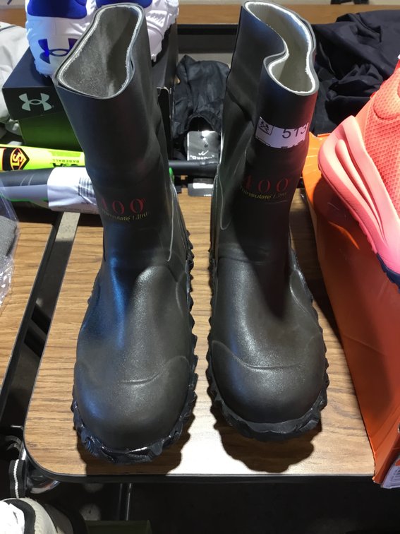 rubber mid-calf work or hunting boots Sz 10