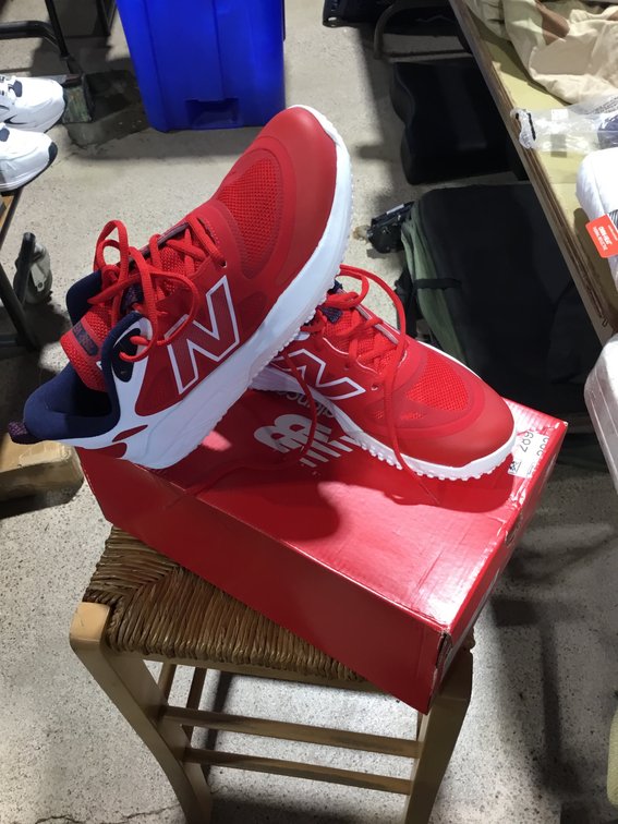 Brand new new balance size 9 1/2 red white and blue athletic shoes