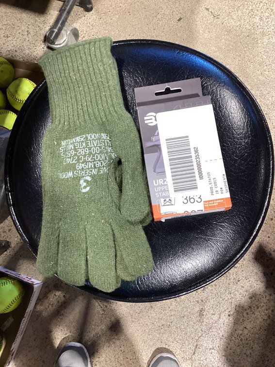 Wool gloves inserts and upper rail mount