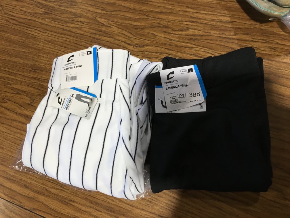 2-Champro, baseball pants, youth, large, and medium