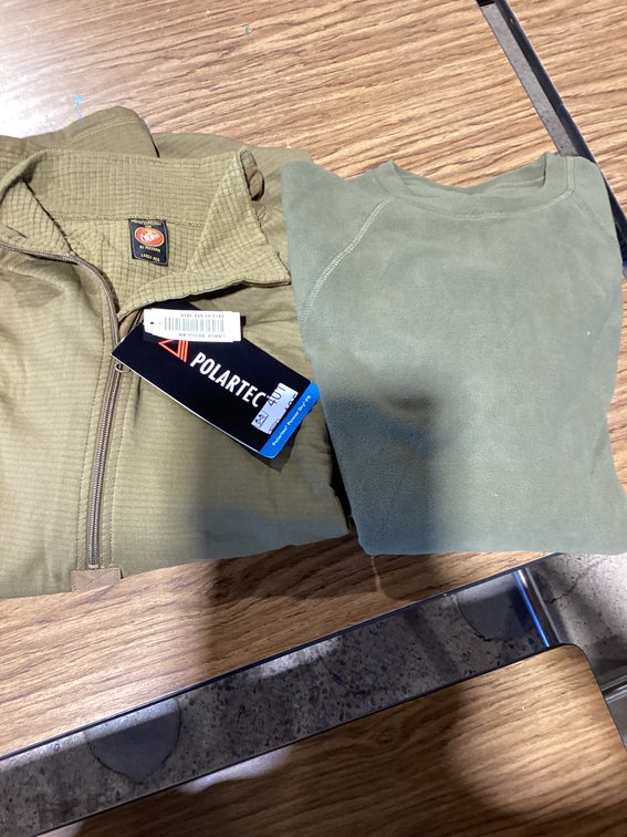 Polartec qtr zip pullover (large) and long sleeve pullover (med)