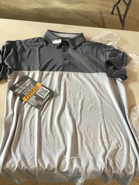 New Three Sixty Six Men's Colorblock Performance Polo Golf Shirt sz M