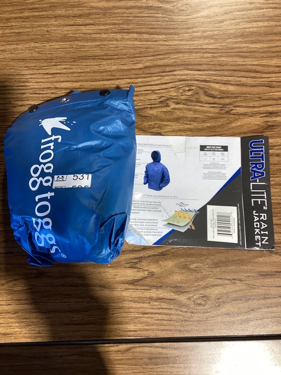 Large Frogg toggs ultra lite rain jacket
