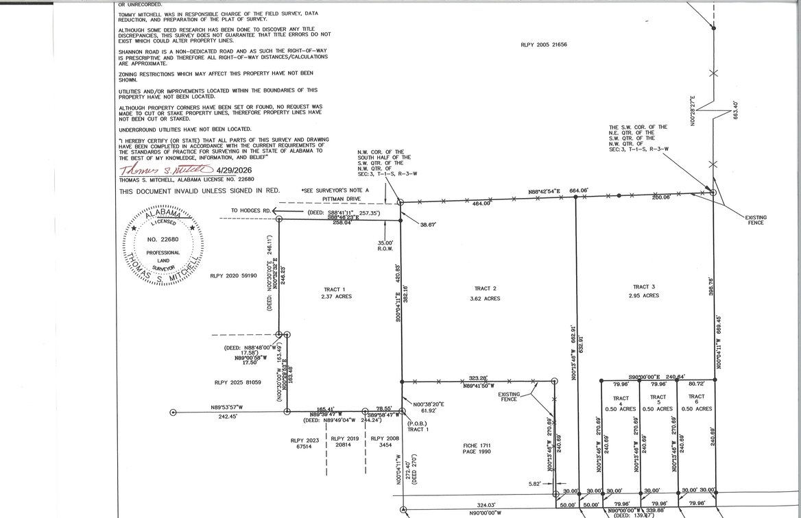 Image for LIVE AUCTION ONLY! 10.44 Acres sold in 6 tracts Shannon Rd, Ardmore Alabama
