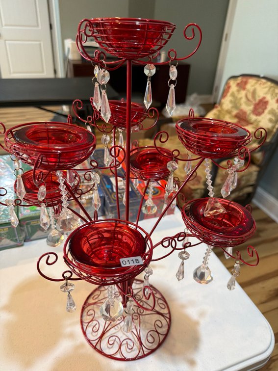 Red decorative candle stand