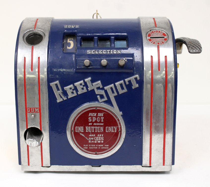 Daval Manufacturing Reel Spot 5 Cent Coin Operated Trade Stimulator
