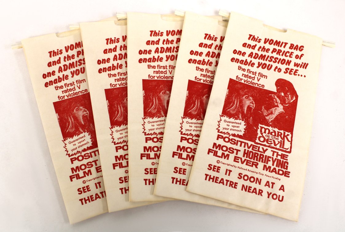 Mark of the Devil Movie Theater Promo Vomit Bags