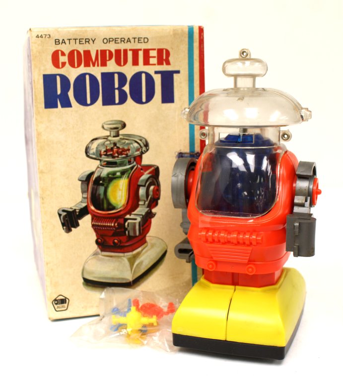 Bandai Computer Robot Battery Operated Toy with Box