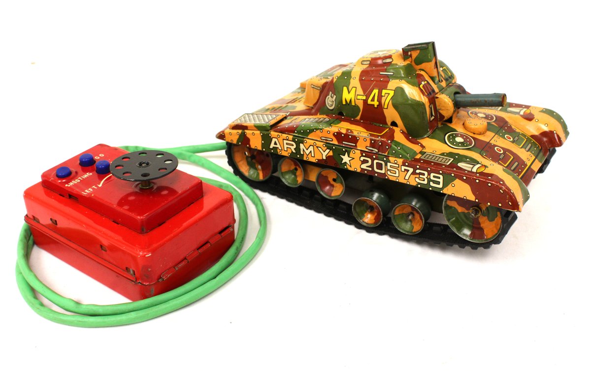 Marx M-47 Army Tank Battery Operated Remote Control Toy
