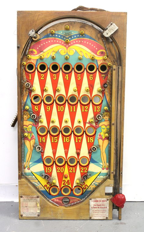 Bally Lite-A-Line Bingo Pinball Populated Playfield