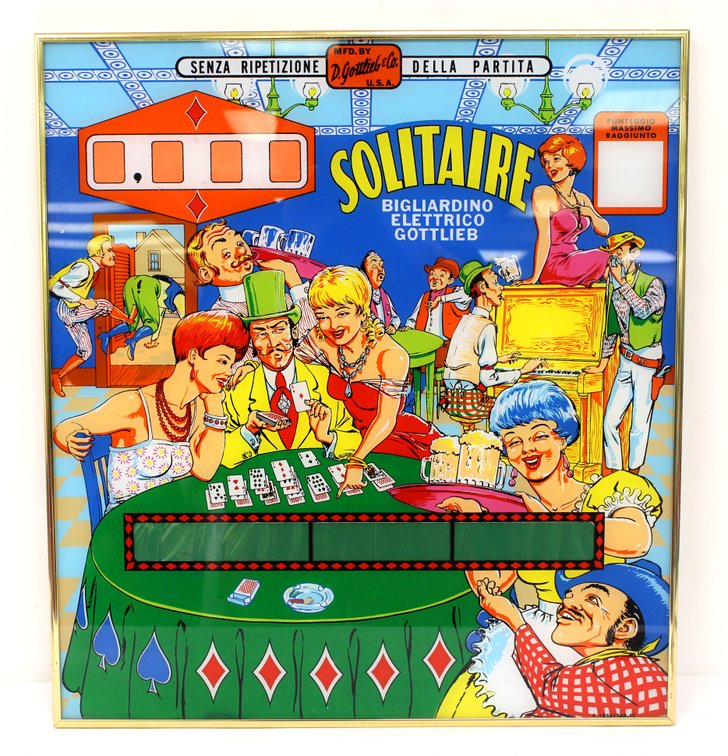 Solitaire Custom Framed Pinball Backglass