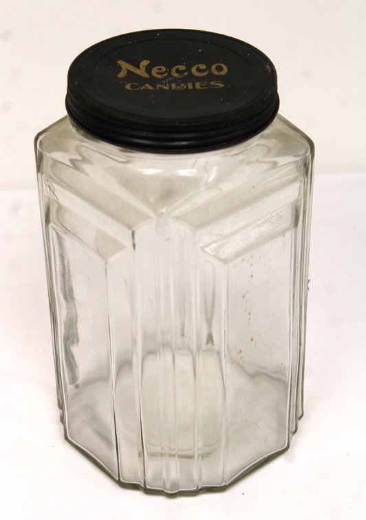 Necco Candies Art Deco Glass Store Jar