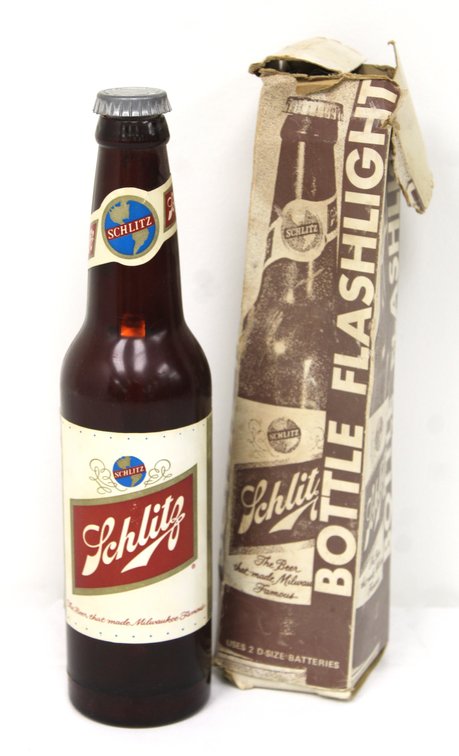 Schlitz Beer Bottle Flashlight with Box