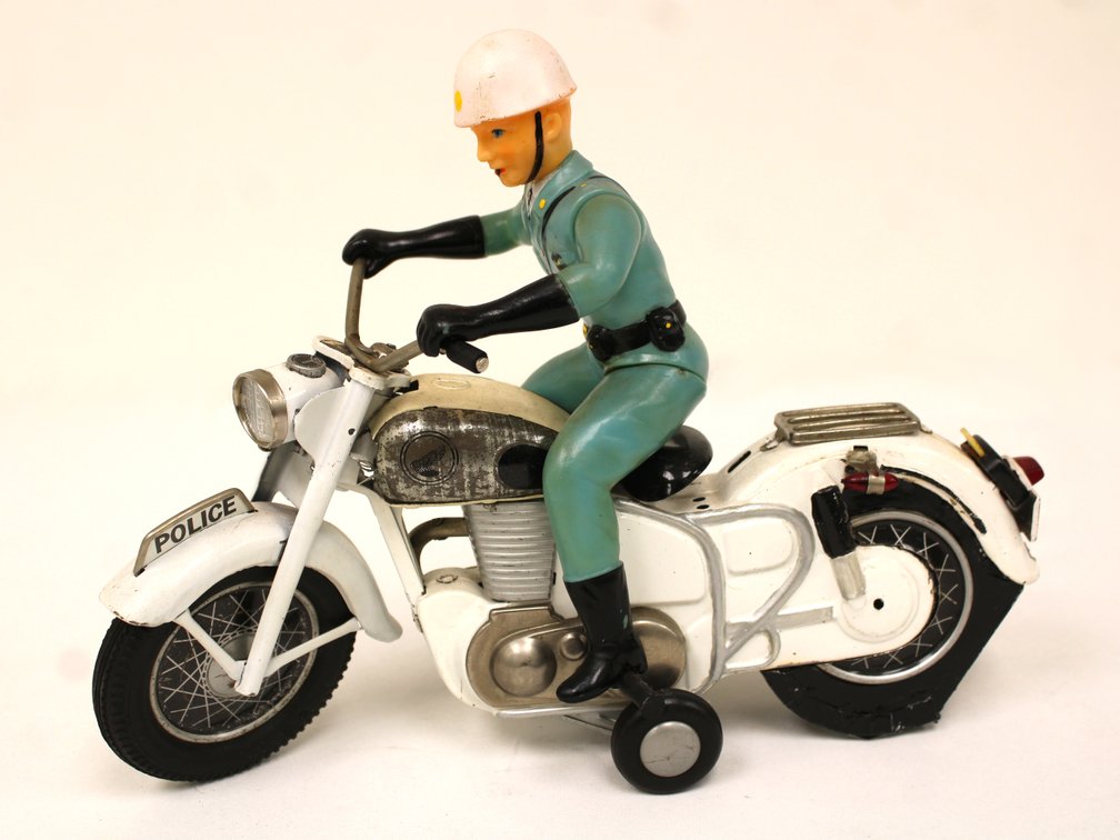 Bandai Police Auto Cycle / Motorcycle Battery Operated Toy