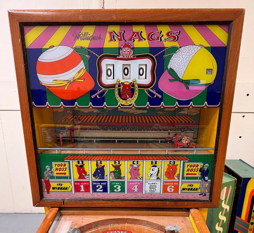 Williams Nags Woodrail Pinball Machine, 1960