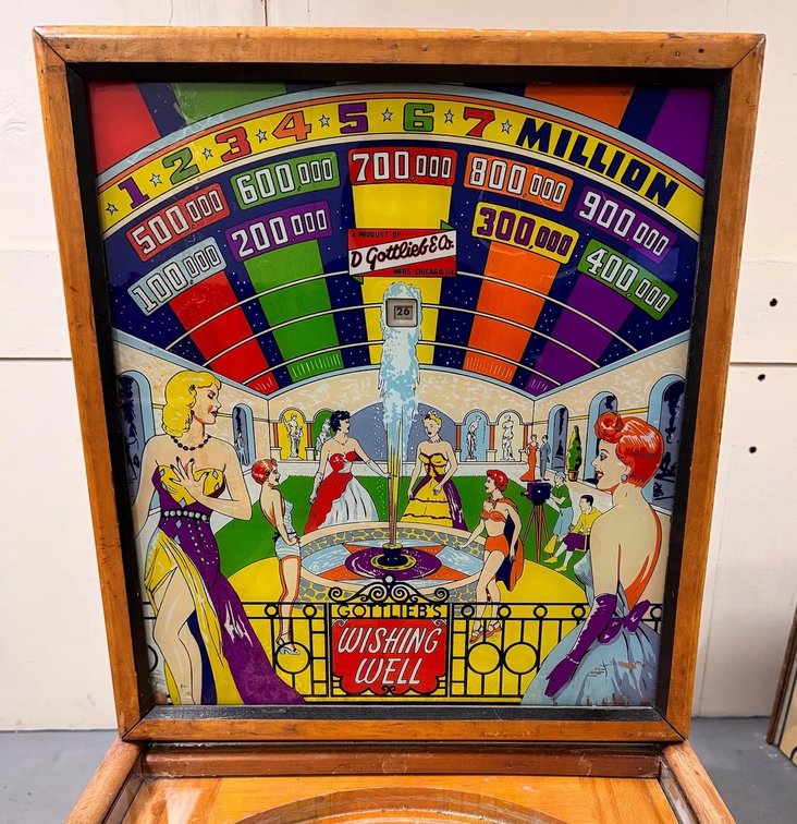 Gottlieb Wishing Well Woodrail Pinball Machine, 1955