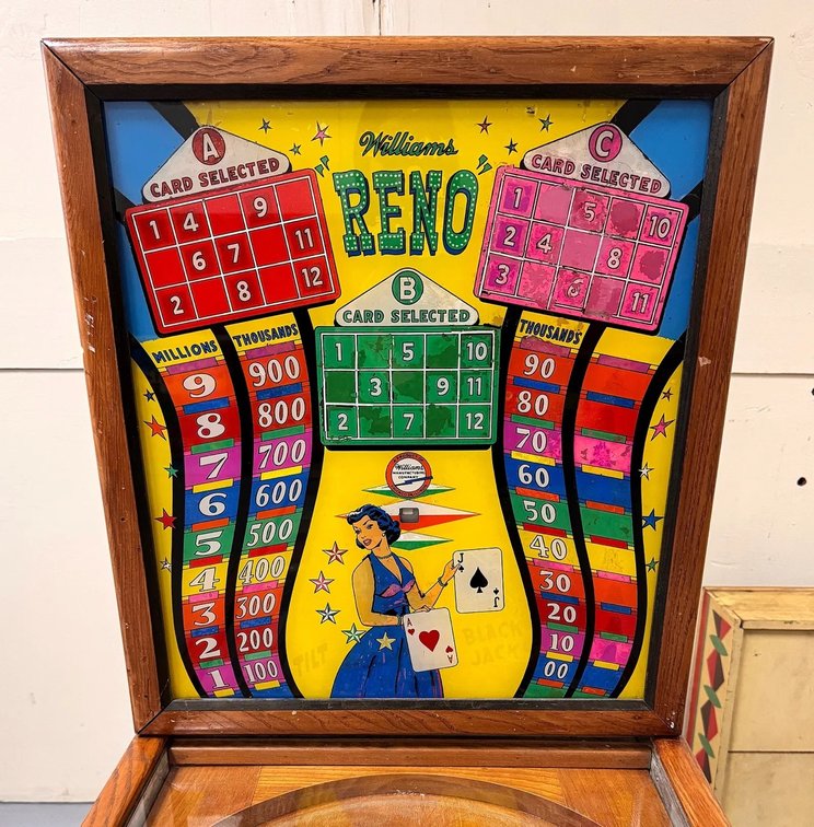 Williams Reno Woodrail Pinball Machine, 1957