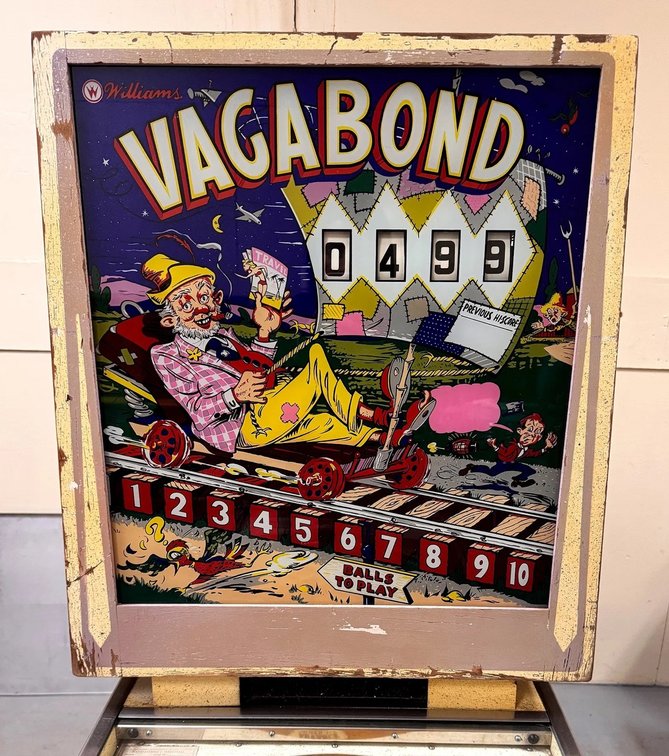 Williams Vagabond Reverse Wedgehead Pinball Machine, 1962