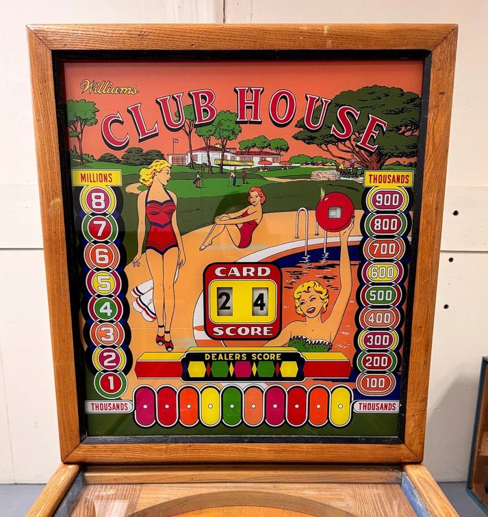 Williams Club House Woodrail Pinball Machine, 1958