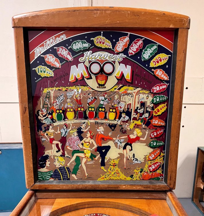 Gottlieb Harvest Moon Woodrail Pinball Machine, 1948