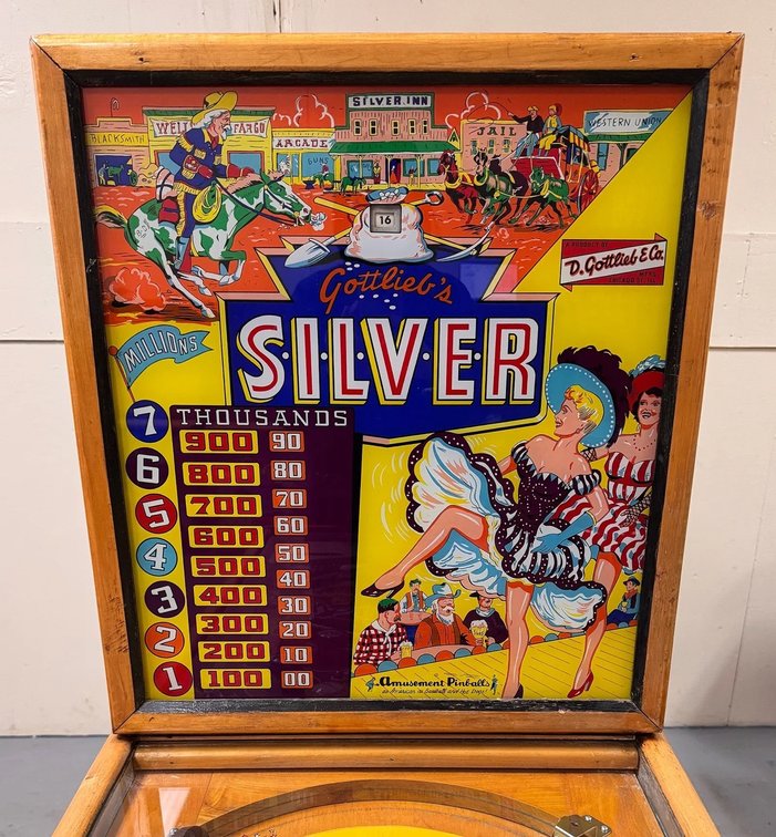 Gottlieb Silver Woodrail Pinball Machine, 1957