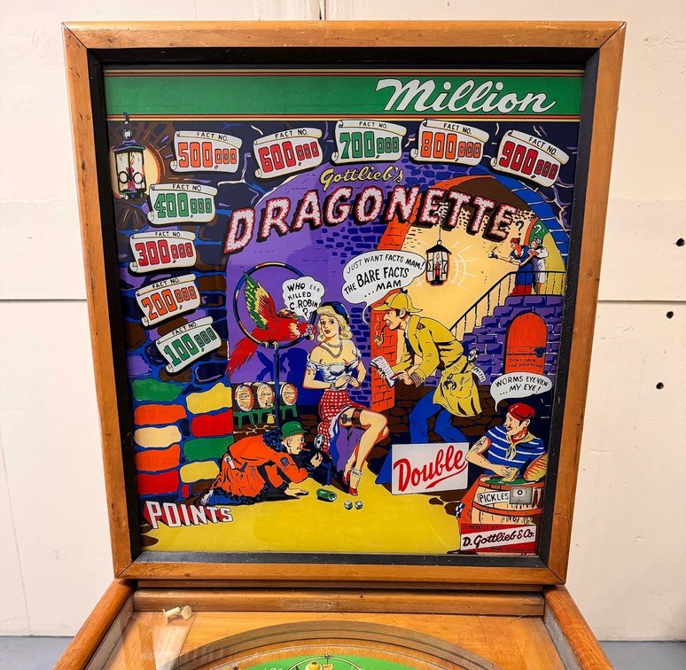 Gottlieb Dragonette Woodrail Pinball Machine, 1954