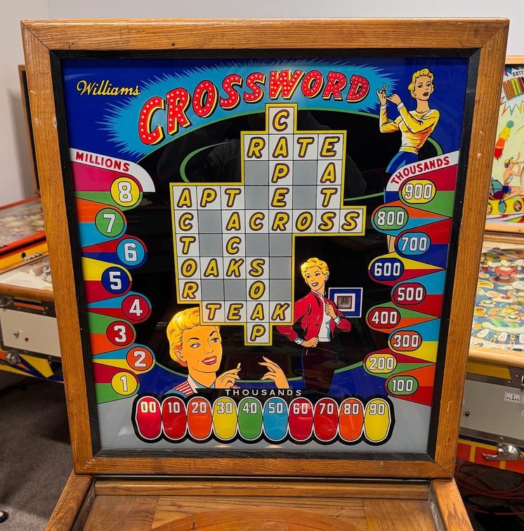 Williams Crossword Woodrail Pinball Machine, 1959