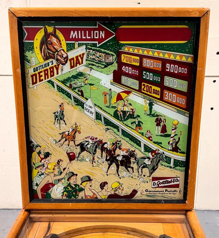 Gottlieb Derby Day Woodrail Pinball Machine, 1956