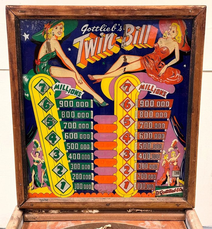 Gottlieb Twin Bill Woodrail Pinball Machine, 1955, Project Machine