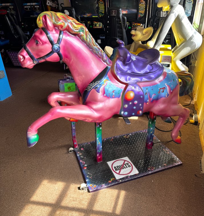 Rainbow Multicolored Horse Kiddie Ride