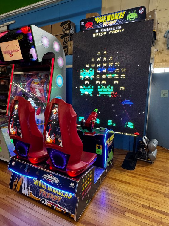Raw Thrills Space Invaders Frenzy Dual Cockpit Arcade Game with Marquee