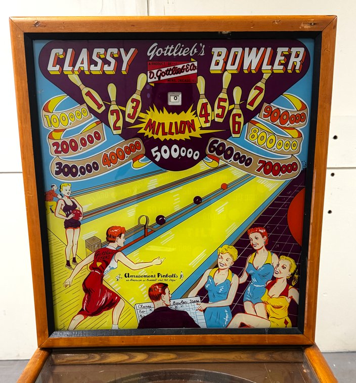 Gottlieb Classy Bowler Woodrail Pinball Machine, 1956