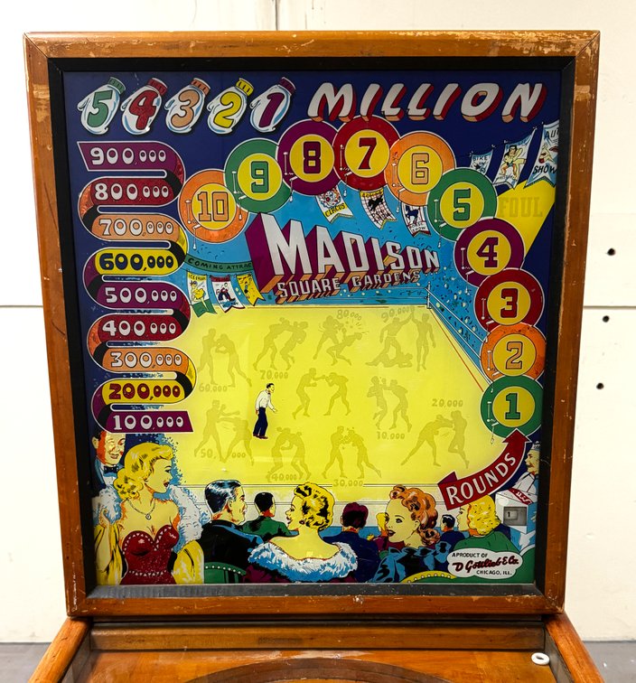 Gottlieb Madison Square Garden Woodrail Pinball Machine, 1950