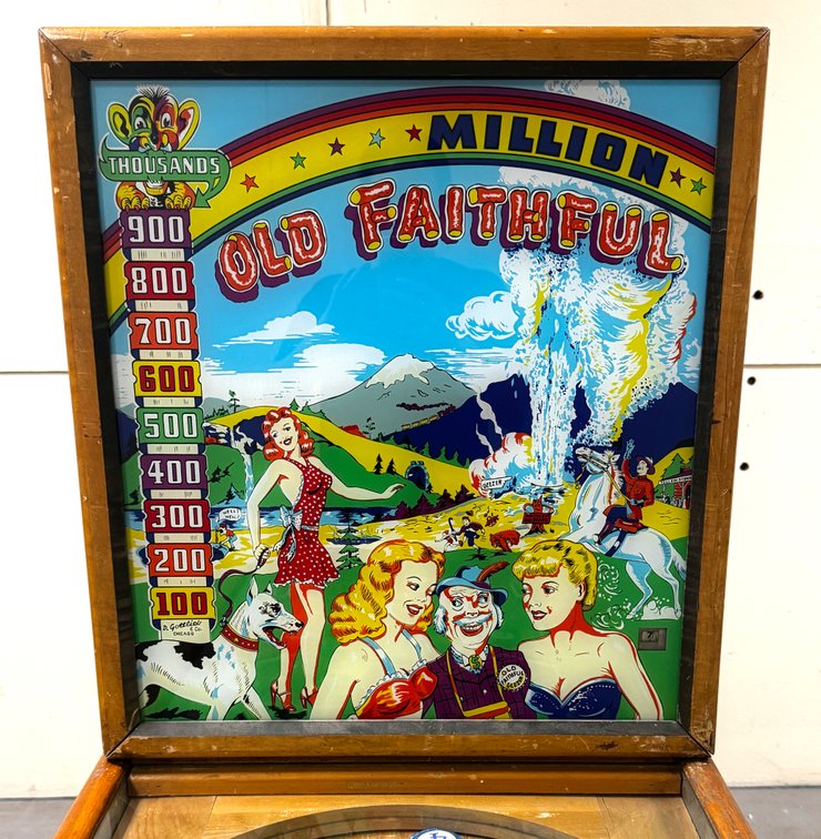 Gottlieb Old Faithful Woodrail Pinball Machine, 1949