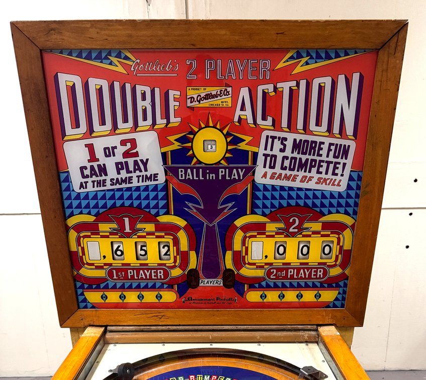 Gottlieb Double Action Woodrail Pinball Machine, 1958